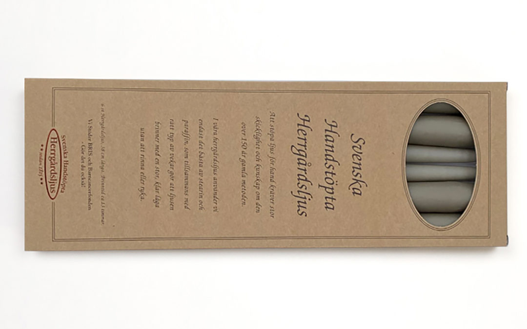 SVENSKA HANDSTÖPTA HERRGÅRDSLJUS. Lin