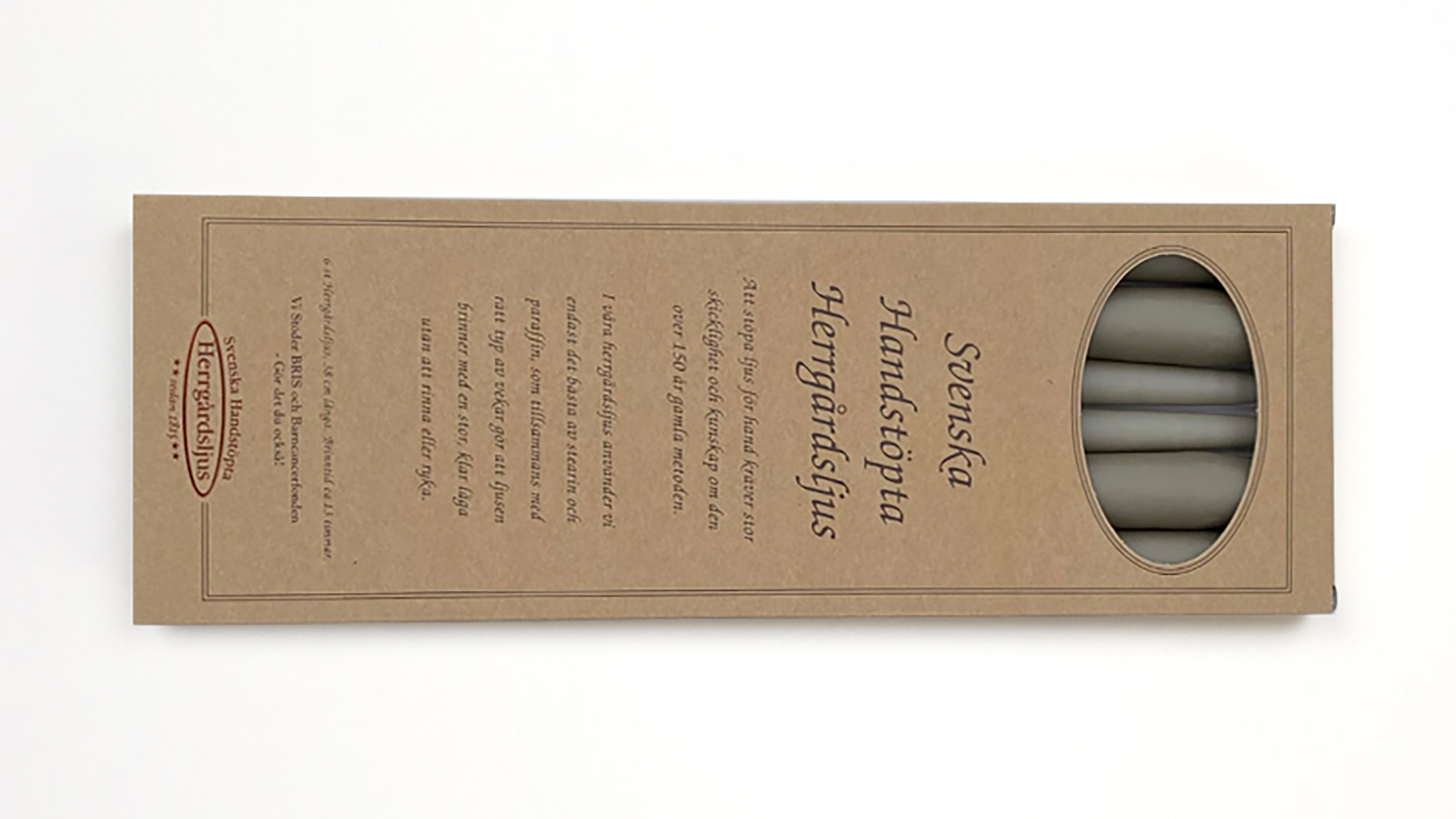 SVENSKA HANDSTÖPTA HERRGÅRDSLJUS. Lin